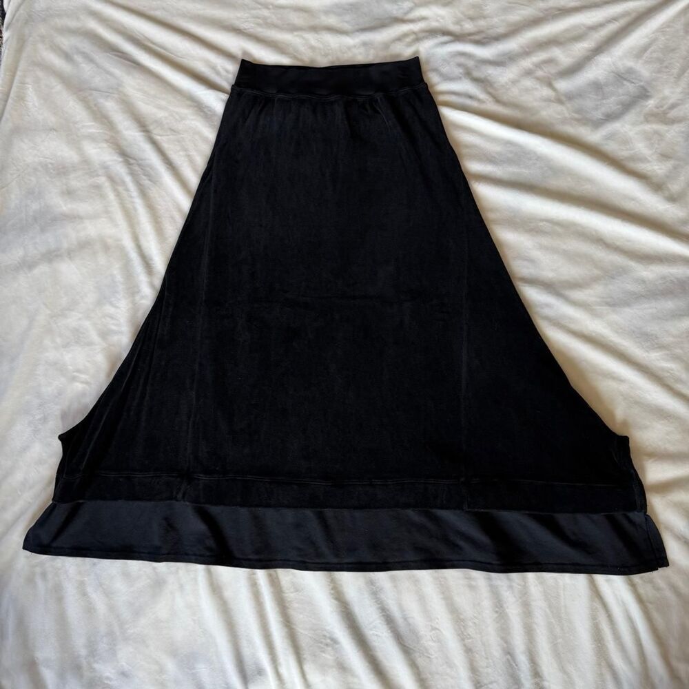vintage y2k whimsygoth Hard Tail Black Velour Princess Point Midi Skirt Small